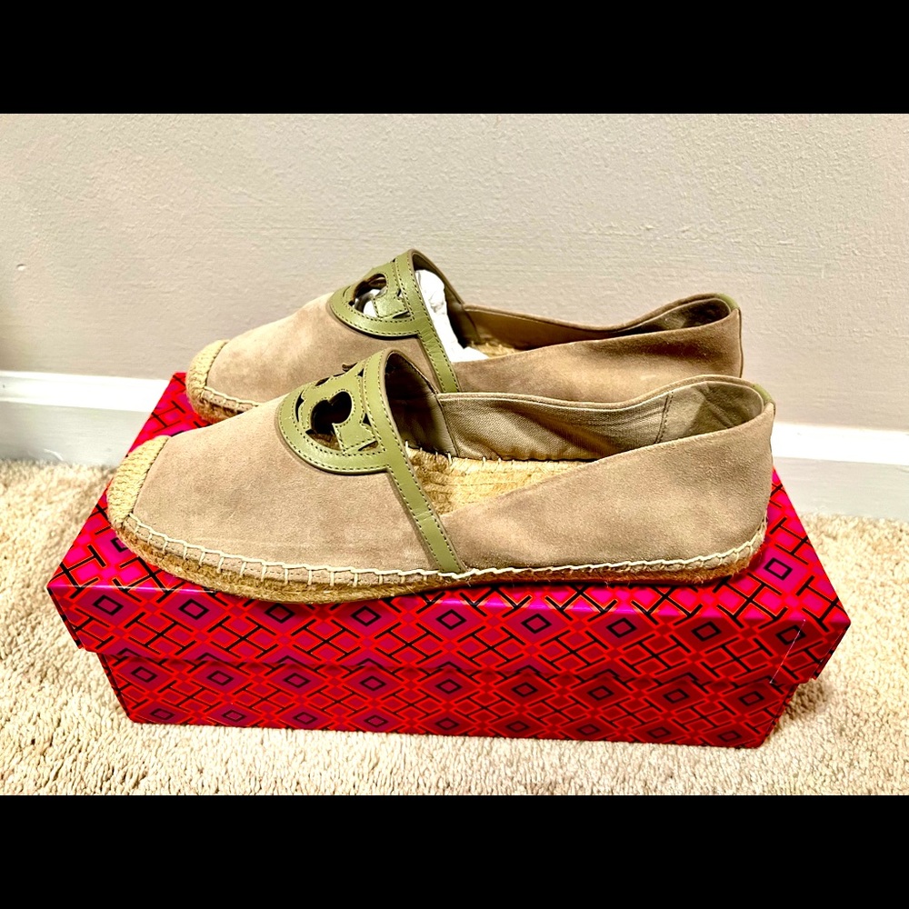 Tory Burch Sidney Espadrille- Natural Suede/Calf Leather